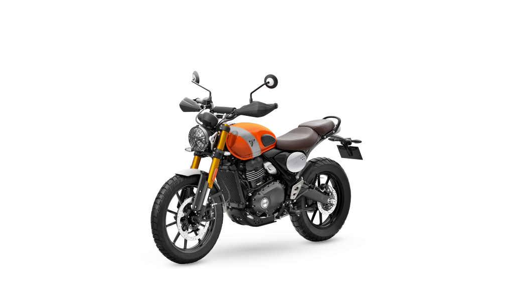 Scrambler_400_MY26_Baja_Orange_LHS_Front_Angle